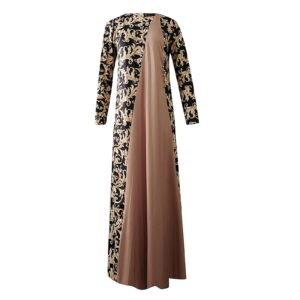 SERYU Women Plus Size maxi Dress Floral Print Long Dress Muslim Dress Islamic Long Dress