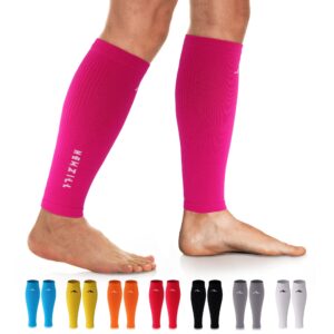 newzill compression calf sleeves (20-30mmhg) for men & women - perfect option to our compression socks - for running, shin splint, medical, travel, nursing (solid pink, xx-large)