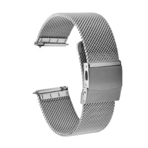 carty stainless steel mesh watch bands for men,thin metal mesh watch strap 20mm quick release watch band silver