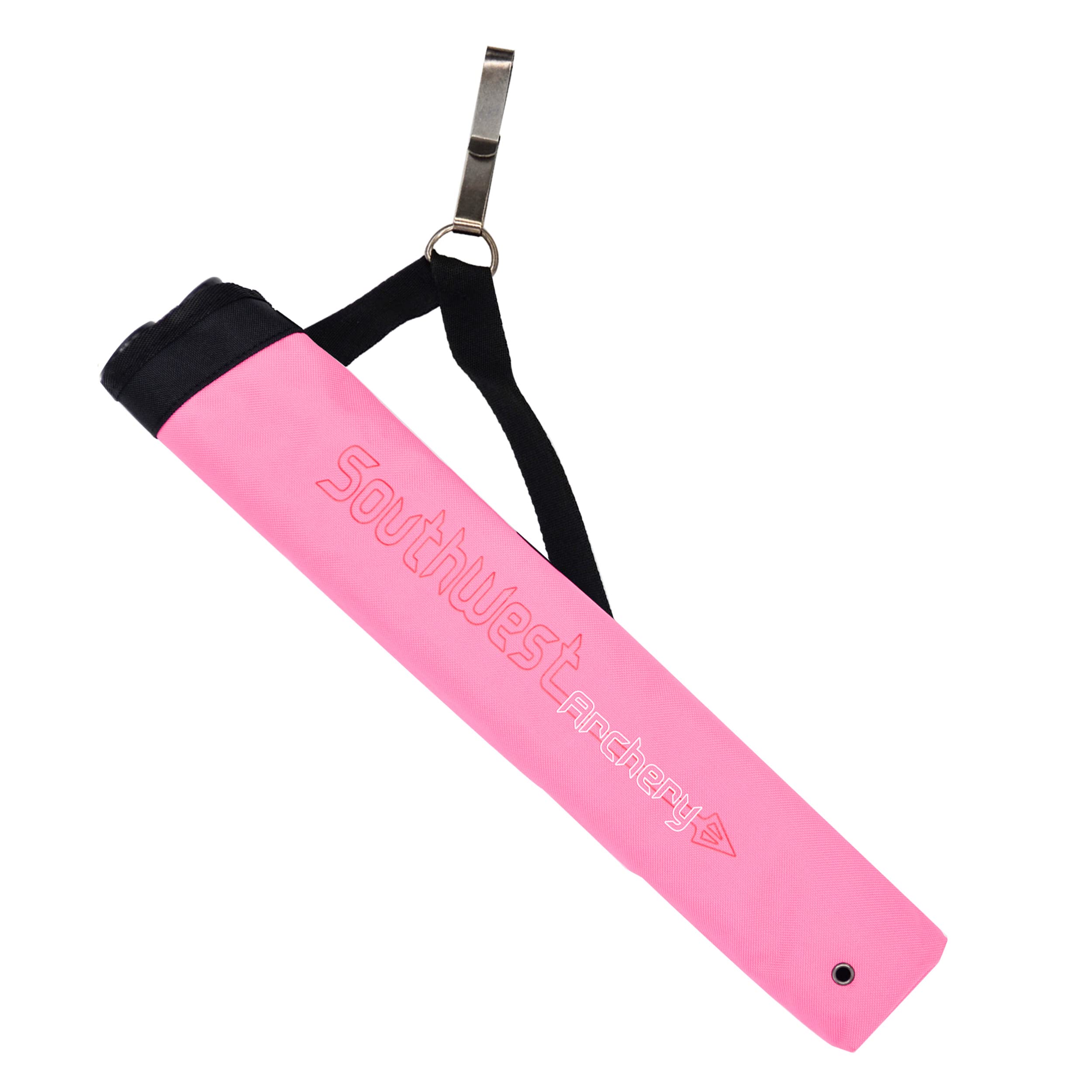 Southwest Archery Universal Hip Quiver - Two Removable 18 inch Arrow Tubes - Clips on to Your Belt – Right and Left Handed - Pink