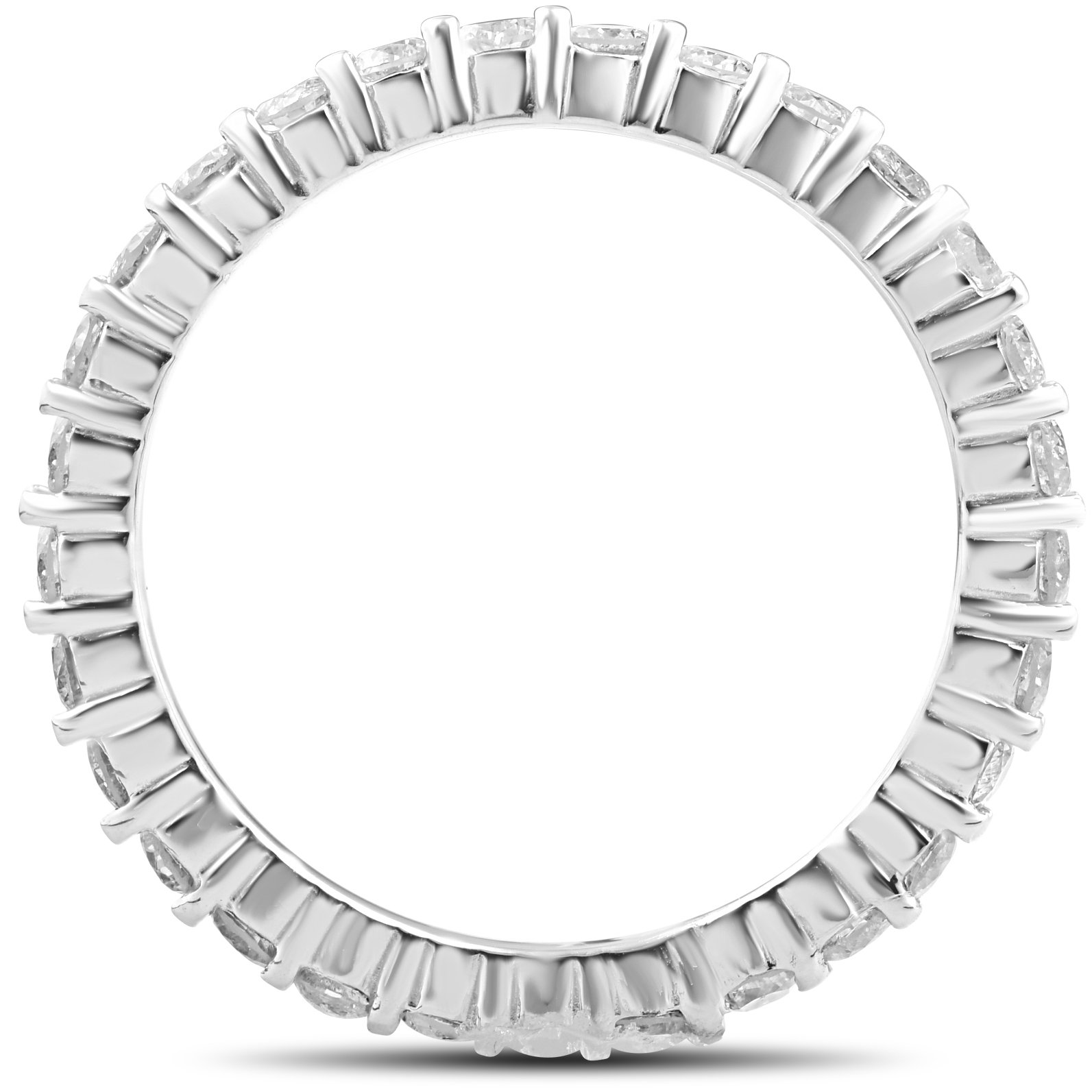 1 Ct Diamond Eternity Ring 10k White Gold Womens Wedding Band - Size 5