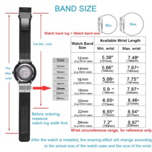 Carty Stainless Steel Mesh Watch Bands for Men,Thin Metal Mesh Watch Strap 20mm Quick Release Watch Band Silver