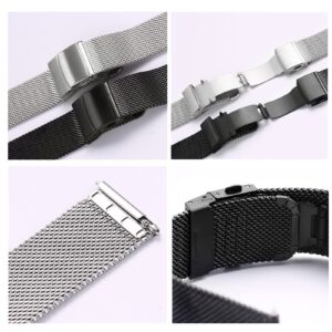 Carty Stainless Steel Mesh Watch Bands for Men,Thin Metal Mesh Watch Strap 20mm Quick Release Watch Band Silver