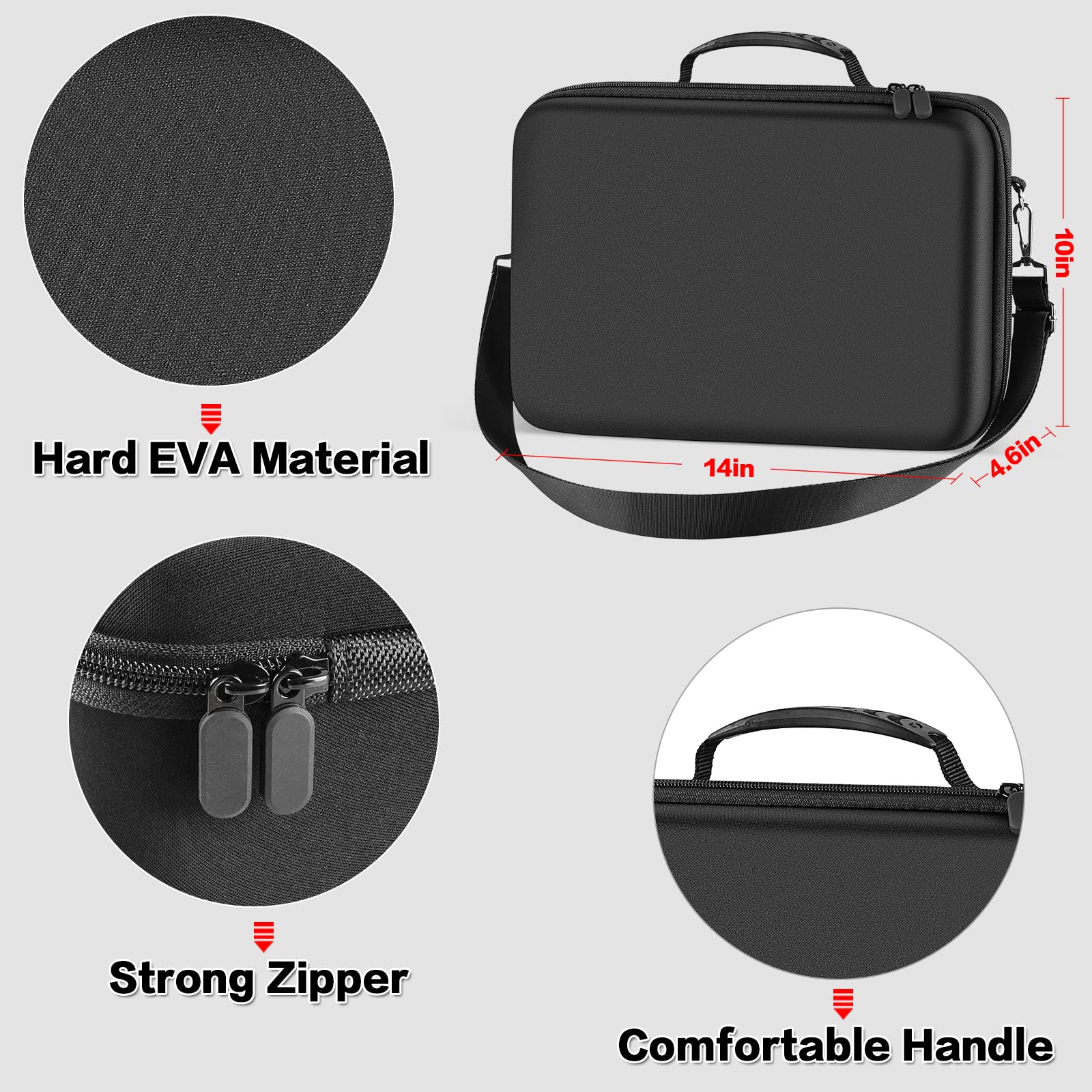 Hard Carrying Case for Meta/for Oculus Quest 2/ Quest 3 All-in-One VR Gaming Headset and Touch Controllers, Travel Storage Bag with Silicone Face Cover & Lens Protector & Accessories