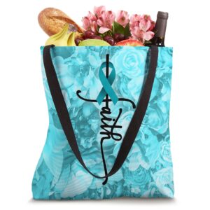 Ovarian Cancer Faith Ovarian Cancer Awareness Support Tote Bag