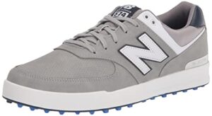 new balance men's 574 greens golf shoe, grey/white, 11