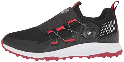 New Balance Men's Fresh Foam PaceSL BOA Golf Shoe, Black/Red, 12