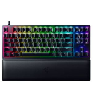 Razer Huntsman V2 TKL Tenkeyless Gaming Keyboard: Fast Linear Optical Switches Gen2 w/Sound Dampeners & 8000Hz Polling Rate - Detachable TypeC Cable - Doubleshot PBT Keycaps - Ergonomic Wrist Rest