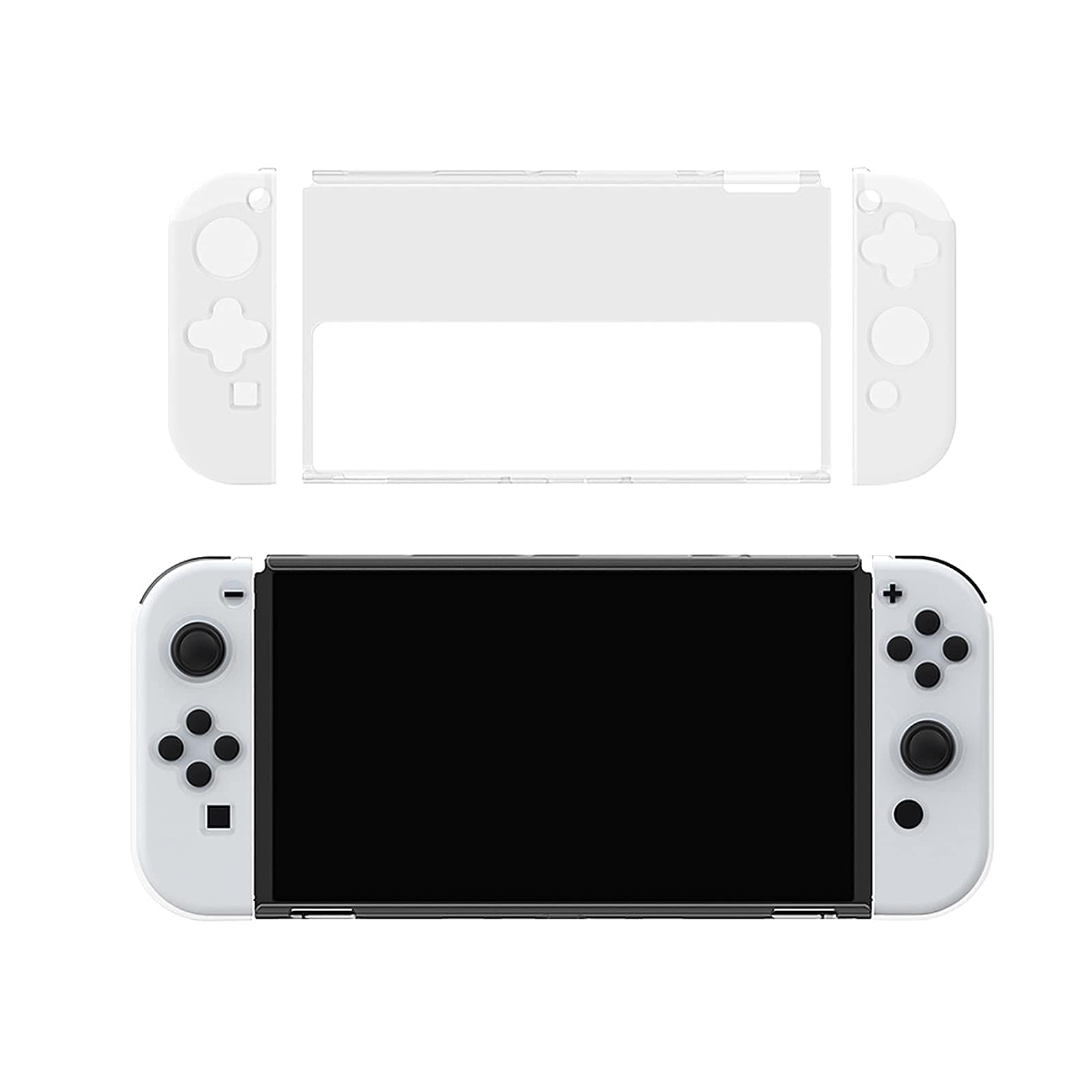 ECHZOVE Nintendo Switch OLED Protective Case, Switch OLED Clear Cover Case TPU Case for Joyons, Case for Nintendo Switch OLED 2023