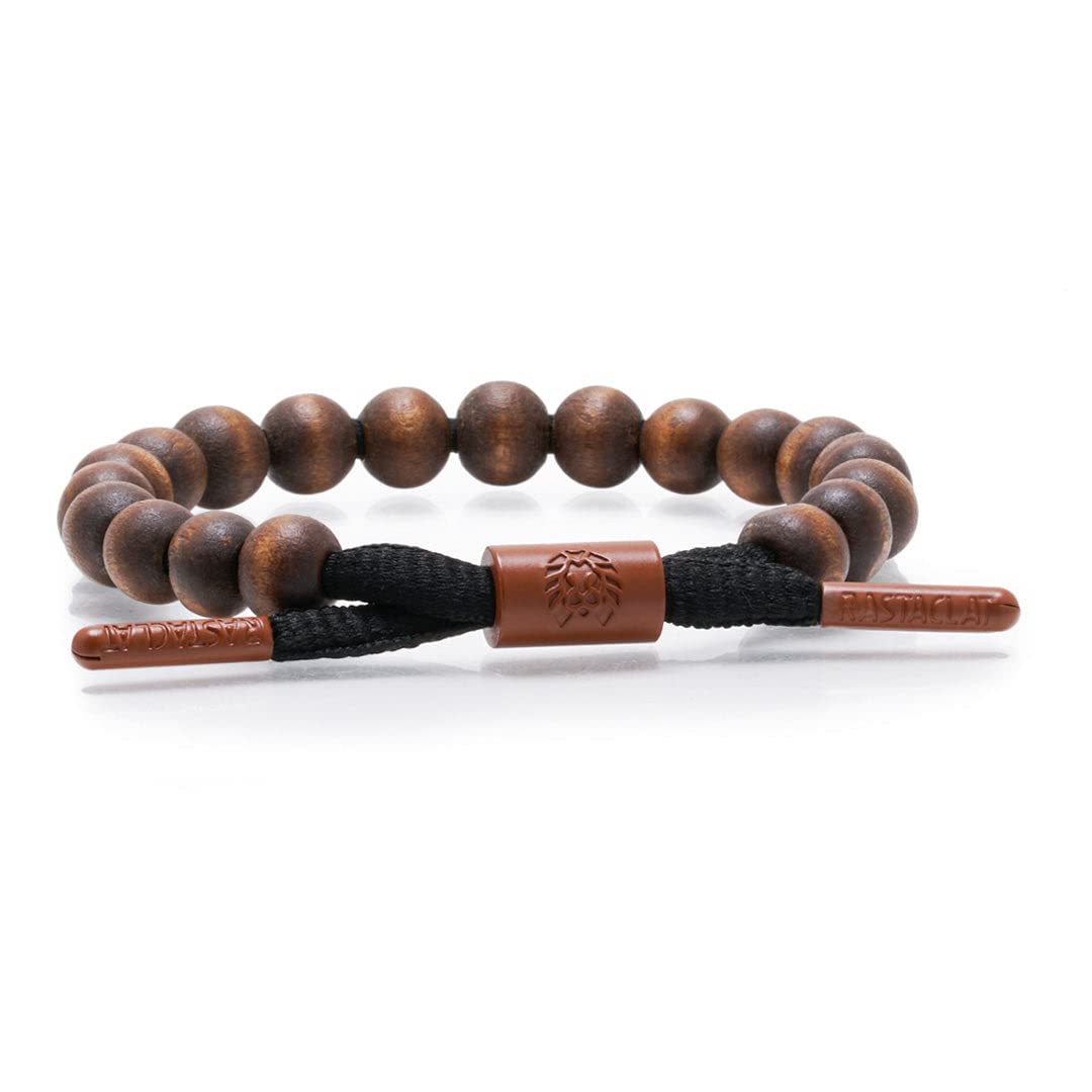 Rastaclat Beaded Bracelet for Men and Women of All Ages - Truth Brown/Black Bracelet | Adjustable Stackable Bracelet Beaded by Hand (Medium/Large)