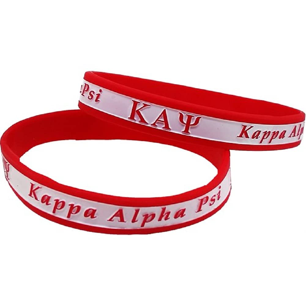 Classic! Kappa Alpha Psi Silicone Bracelet, Red, Medium