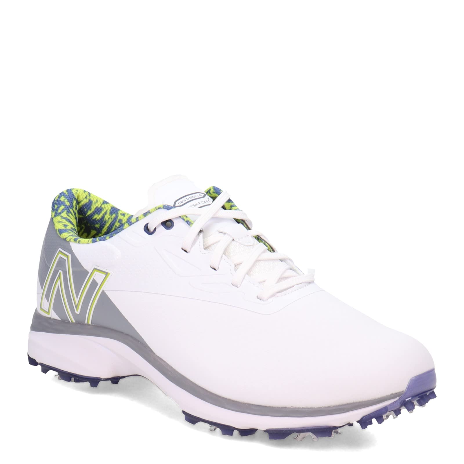 New Balance Men's Fresh Foam X Defender Golf Shoe, White/Grey, 10.5