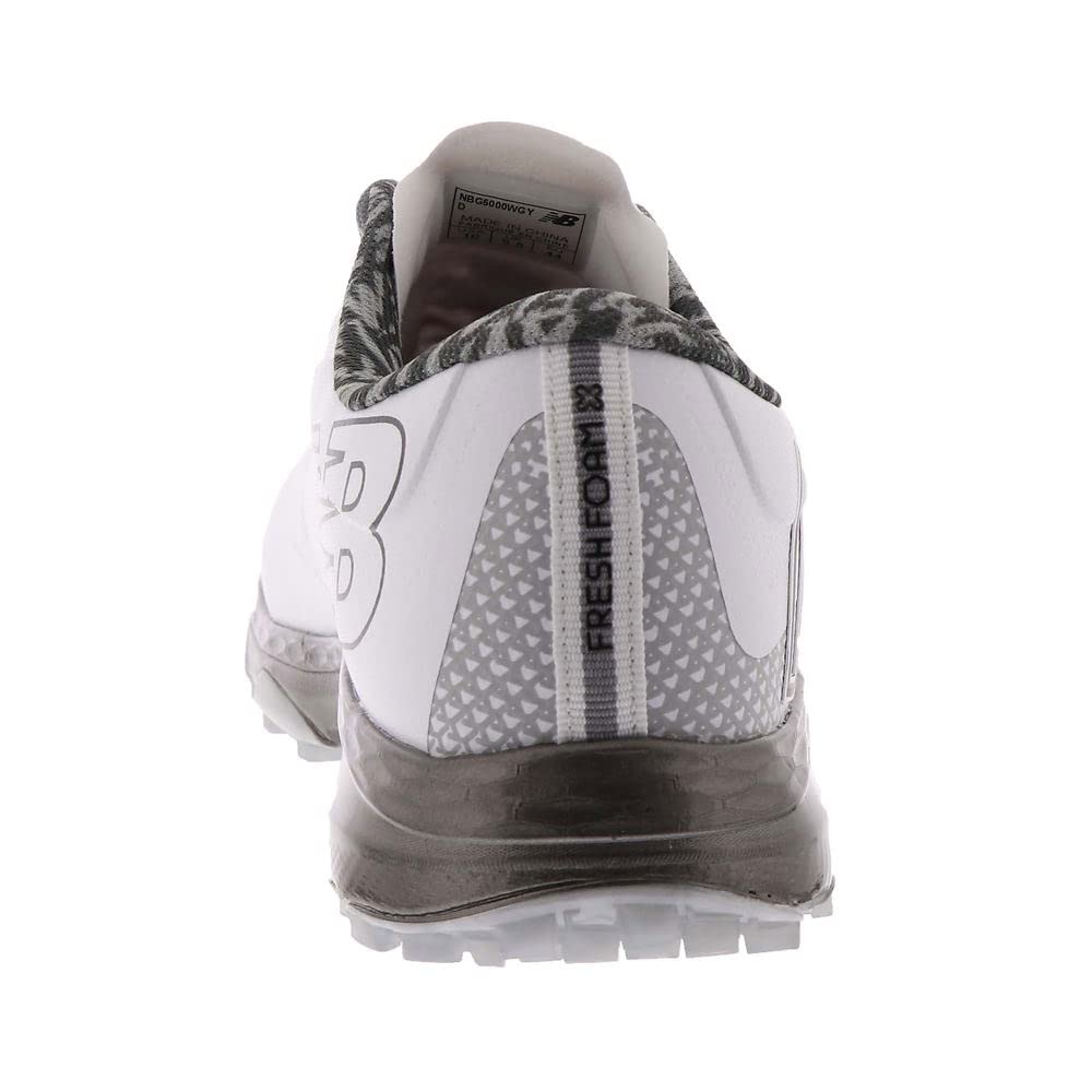 New Balance Men's Fresh Foam X Defender SL Golf Shoe, White/Grey, 10.5 Wide