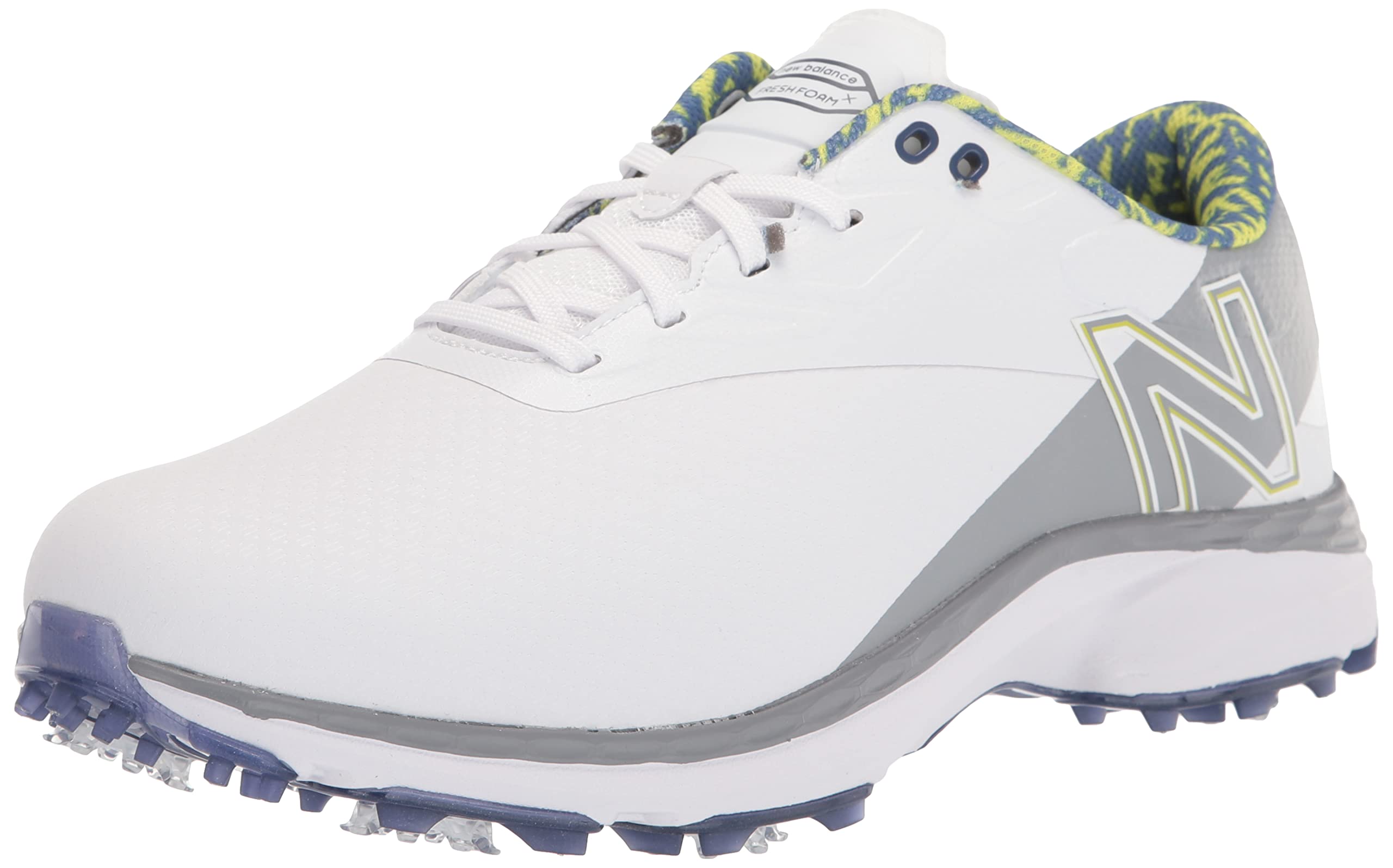 New Balance Men's Fresh Foam X Defender Golf Shoe, White/Grey, 11