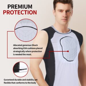 TUOY Padded Sleeveless Shirt Chest Sternum Protector Heart Guard Compression Protective Shirt