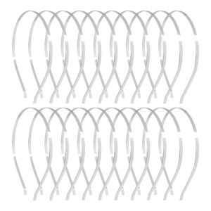 lawie 20 pack bulk 5 mm thin silver gold black plain blank hard metal headbands skinny base headband slim simple wire hair bands clasps crown tiara frame diy crafts accessories for women girls adults