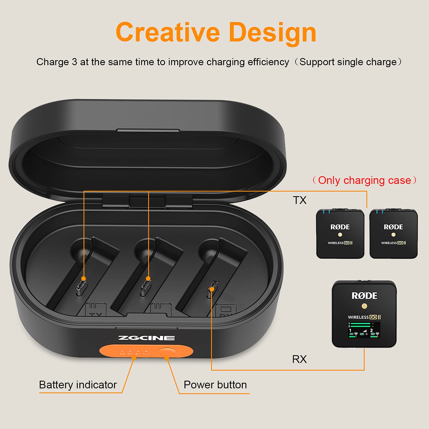 ZGCINE R30 Wireless Charging Case for Rode Microphones Wireless GO 2 / Rode Microphones Wireless GO/Rode Wireless ME