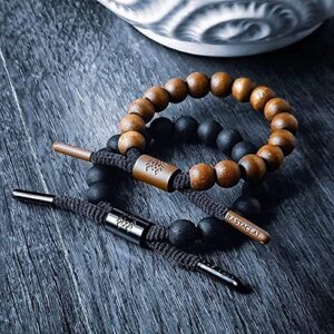 Rastaclat Beaded Bracelet for Men and Women of All Ages - Truth Brown/Black Bracelet | Adjustable Stackable Bracelet Beaded by Hand (Medium/Large)