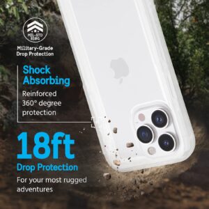 Pelican Voyager Series - iPhone 13 Pro Case - 18ft Military Grade Drop Protection, Compatible with Wireless Charging - With Belt Clip Holster - Heavy Duty, Rugged, Anti Yellowing - Clear