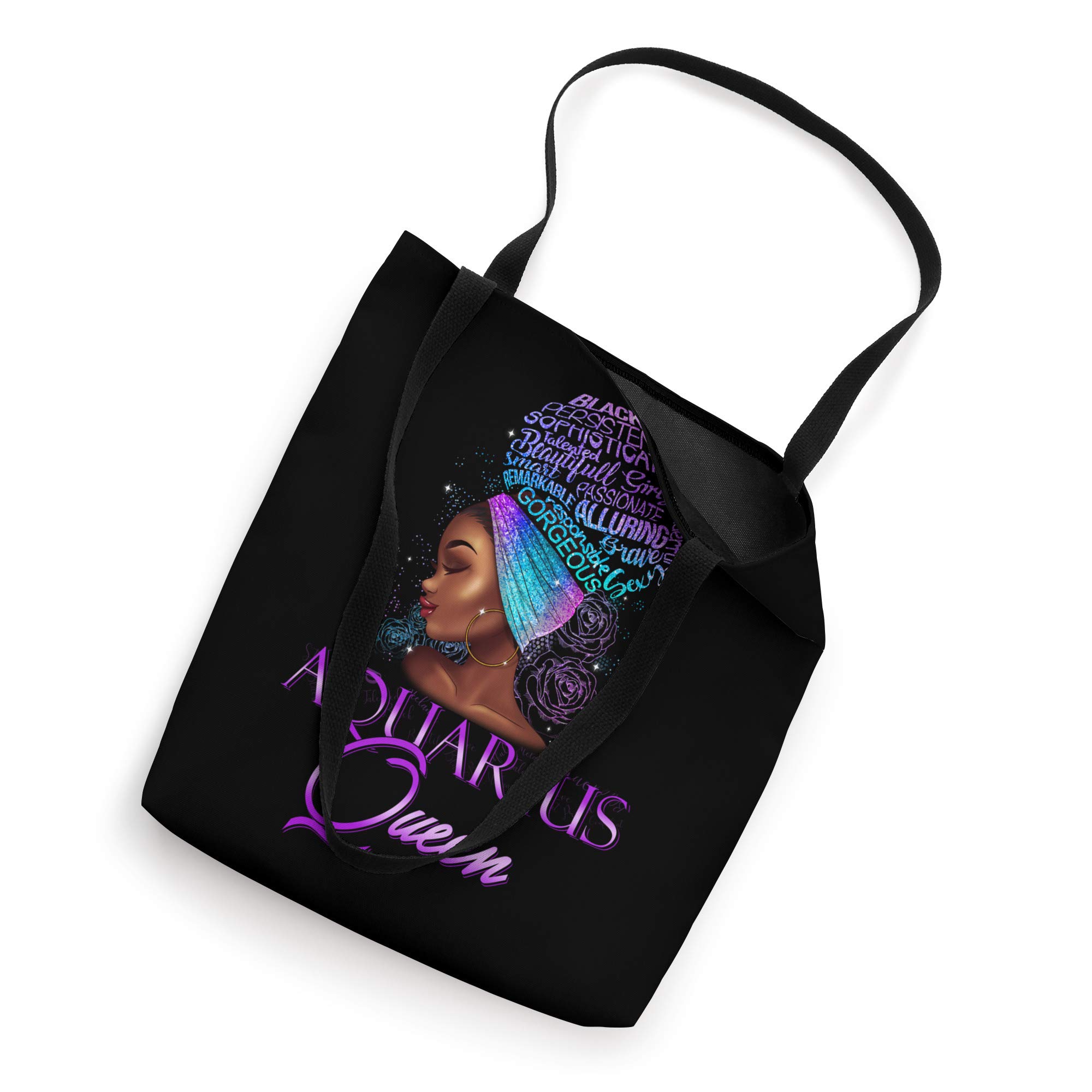 Purple Aquarius Queen African American January February Tote Bag