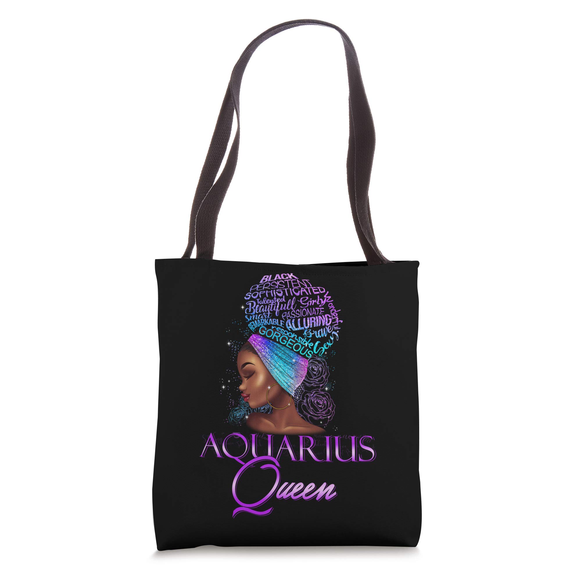 Purple Aquarius Queen African American January February Tote Bag