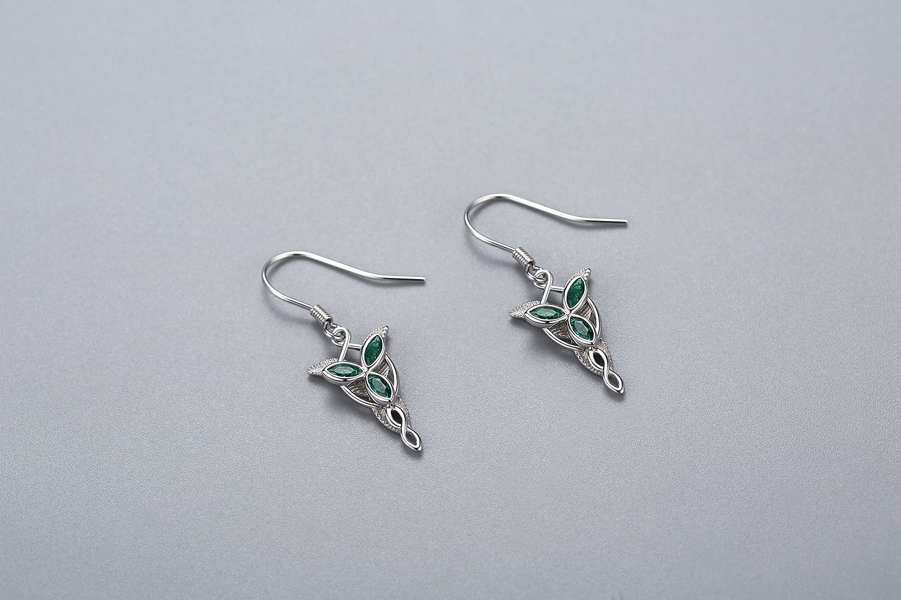 Lord of The Rings Earrings 925 Sterling Silver Arwen Evenstar Drop Earrings Hobbit Jewelry Lord of The Rings Christmas Stocking Stuffers Gifts for Women Men