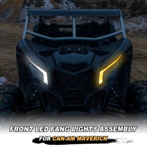 LDETXY Turn Signal Lights Front LED Fang Lights Signature Light Assembly for Can-Am Maverick X3 XDS XRS Max Turbo R Trail Sport 2017-2024 Accessories(2PCS, Replace #710004994, 710004995)