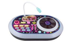 ekids lol surprise dj party mixer turntable toy with built in microphone for kids, record and mix your favorite songs, for fans of lol toys for girls