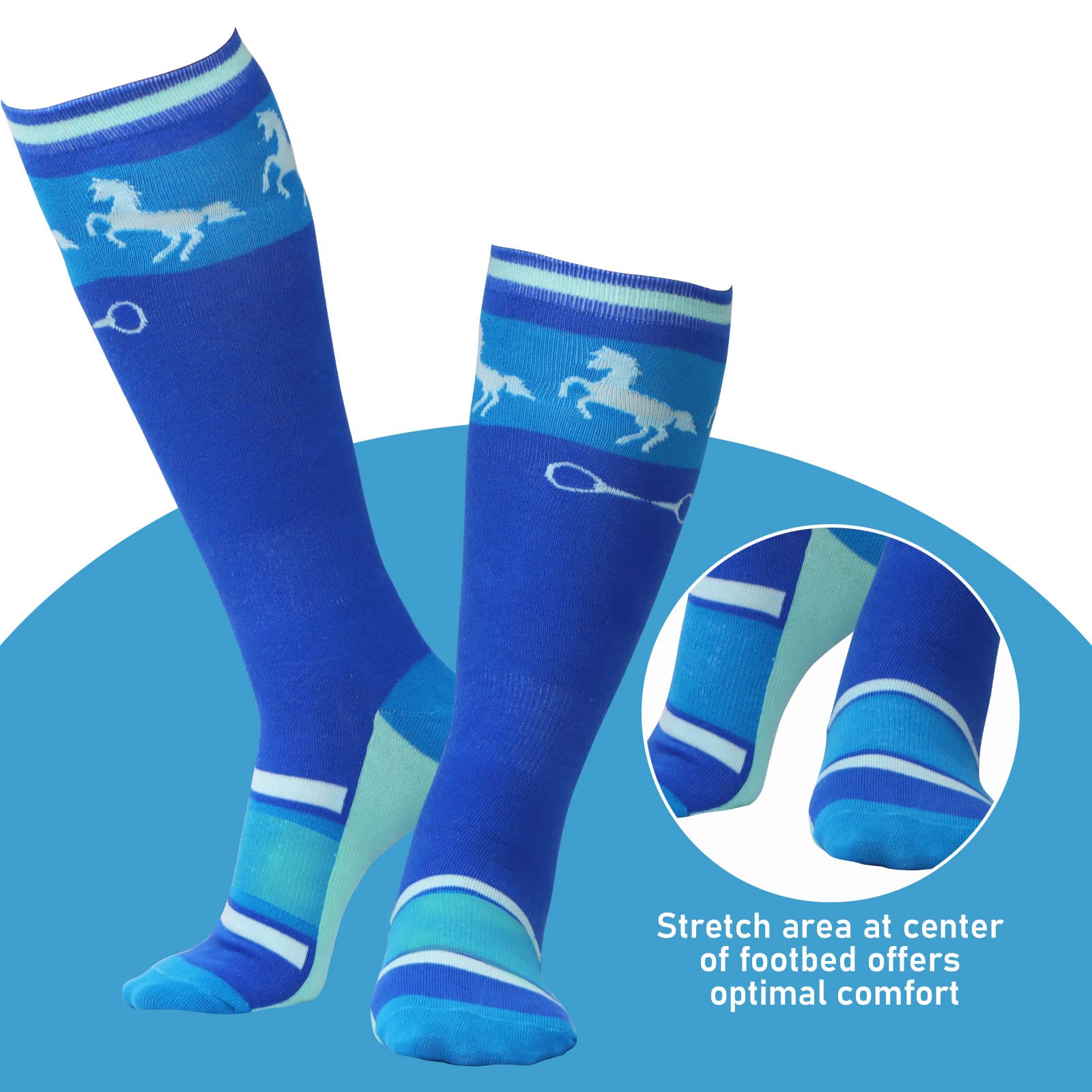 Harrison Howard 3 Pairs Premium Quality Equestrian Riding Socks for Horse Riding &Tall Boot Knee High Socks for Women