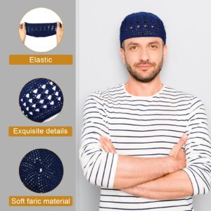 6 Pieces Knit Kufi Hats Crochet Beanie Skull Caps Solid Colors Knit Cap Stretchy Knitted Crochet Hats for Men Women Teens Supplies