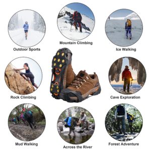 Ice Snow Cleats 11 Studs Traction Cleats Walk Traction Cleats Crampons Ice Snow Grippers for Walking on Snow Ice Rubber Walking Cleats Traction