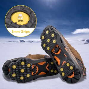 Ice Snow Cleats 11 Studs Traction Cleats Walk Traction Cleats Crampons Ice Snow Grippers for Walking on Snow Ice Rubber Walking Cleats Traction