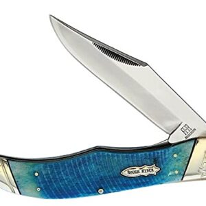 Hunter Open Folding Pocket Knife 4.25" Stainless Steel Blade Blue Bone Handle Outdoor Survival Hunting Knife for Camping by Survival Steel