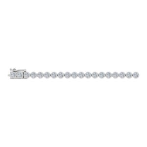 5 Carat Bezel Set Diamond Tennis Bracelet in 14K White Gold (7.5 Inch)