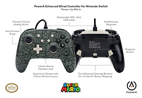 PowerA Enhanced Wired Controller for Nintendo Switch - Power-Up Mario