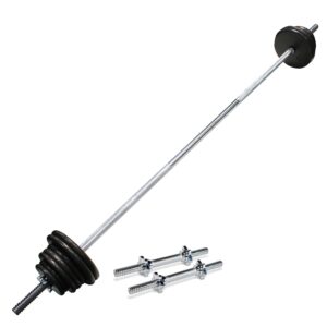 ader regular 72 x1 threaded bar for olympic bench, power racks total w/dumbbells weights 100 lbs.