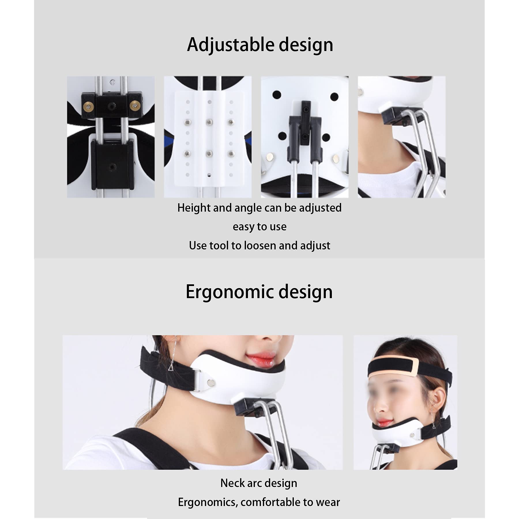 Adjustable Neck Support Orthosis Adjustable Head Neck Chest Cervical Thoracic Orthosis ​for Neck and Upper Back Injuries Relief Surgery Fixed Rehabilitation Device for Men and Women