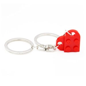 TTYY Friendship Gifts Best Friend Keychain Couples Keychain BFF Heart Key Ring Set Birthday Gifts for Men Women 4 color (red blocks 1)