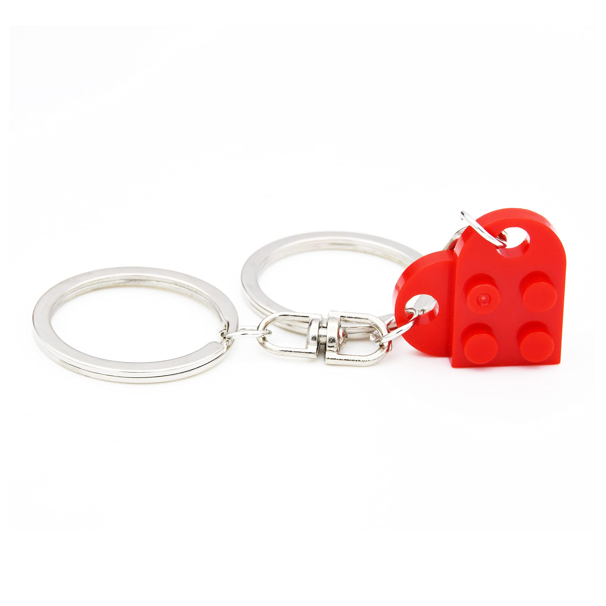 TTYY Friendship Gifts Best Friend Keychain Couples Keychain BFF Heart Key Ring Set Birthday Gifts for Men Women 4 color (red blocks 1)