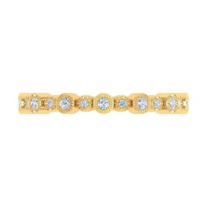 FINEROCK 1/5 Carat Bezel Set Round Diamond Wedding Band Ring in 10K Yellow Gold (Ring Size 5.5) (SI1-SI2 Clarity)