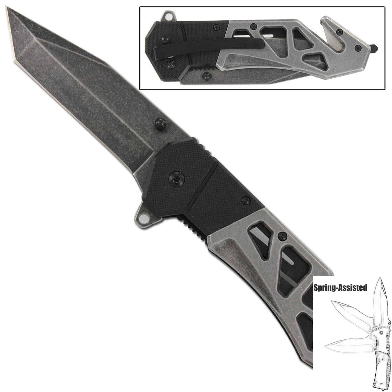 Death Siege Hunting Emergency Tanto Open Folding Pocket Knife Outdoor Survival Hunting Knife for Camping by Survival Steel