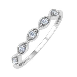 0.06 carat diamond twisted wedding band ring in 10k white gold (ring size 8)