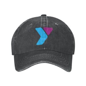 Fhkzkxdzt YMCA Unisex Adjustable Leisure Baseball Hats Fashion Denim Hat Outdoor, Black, One Size