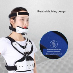 Adjustable Neck Support Orthosis Adjustable Head Neck Chest Cervical Thoracic Orthosis ​for Neck and Upper Back Injuries Relief Surgery Fixed Rehabilitation Device for Men and Women