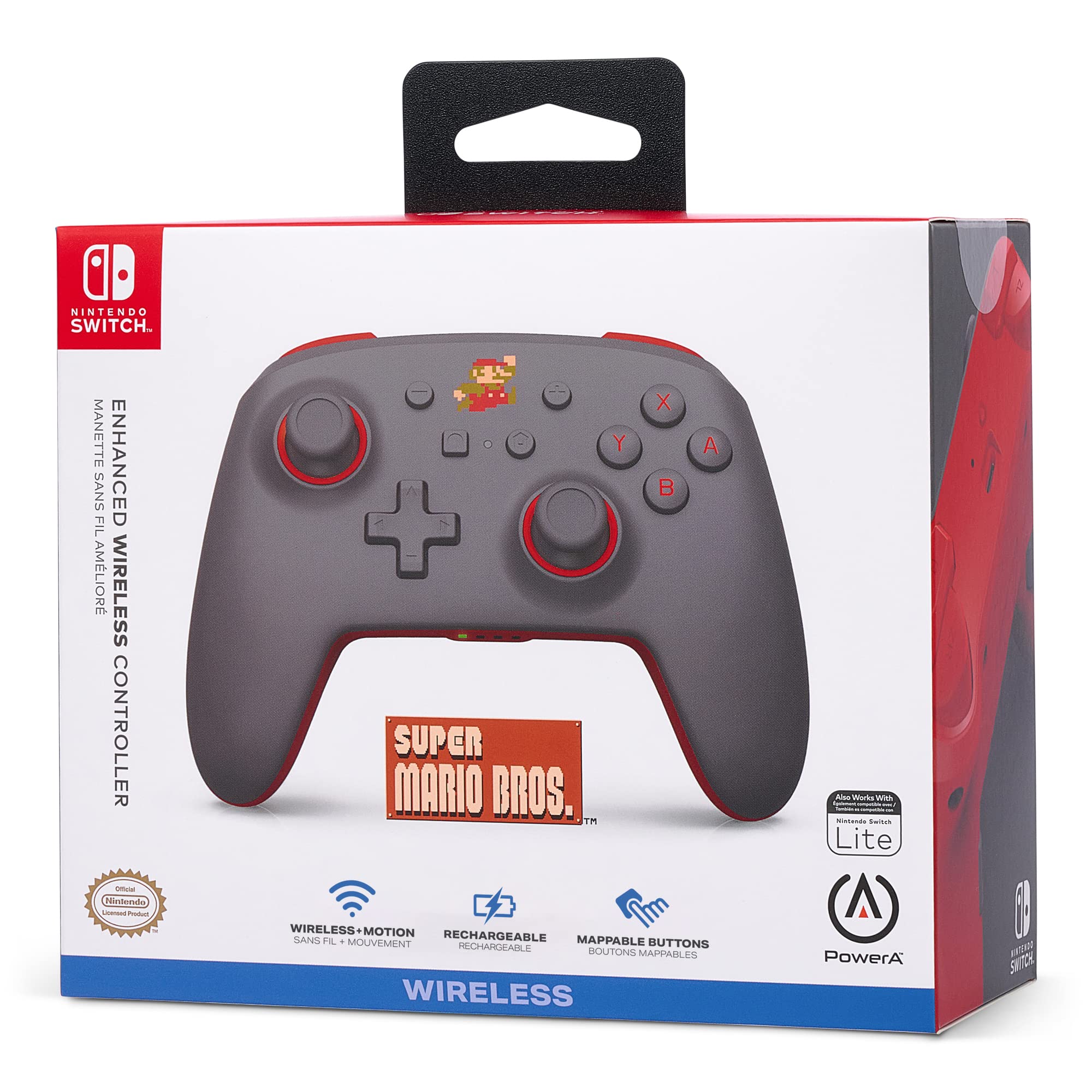 PowerA Wireless Controller for Nintendo Switch - Dungeon Jump Mario, Rechargeable, Bluetooth 5.0, 30 Hours Battery Life