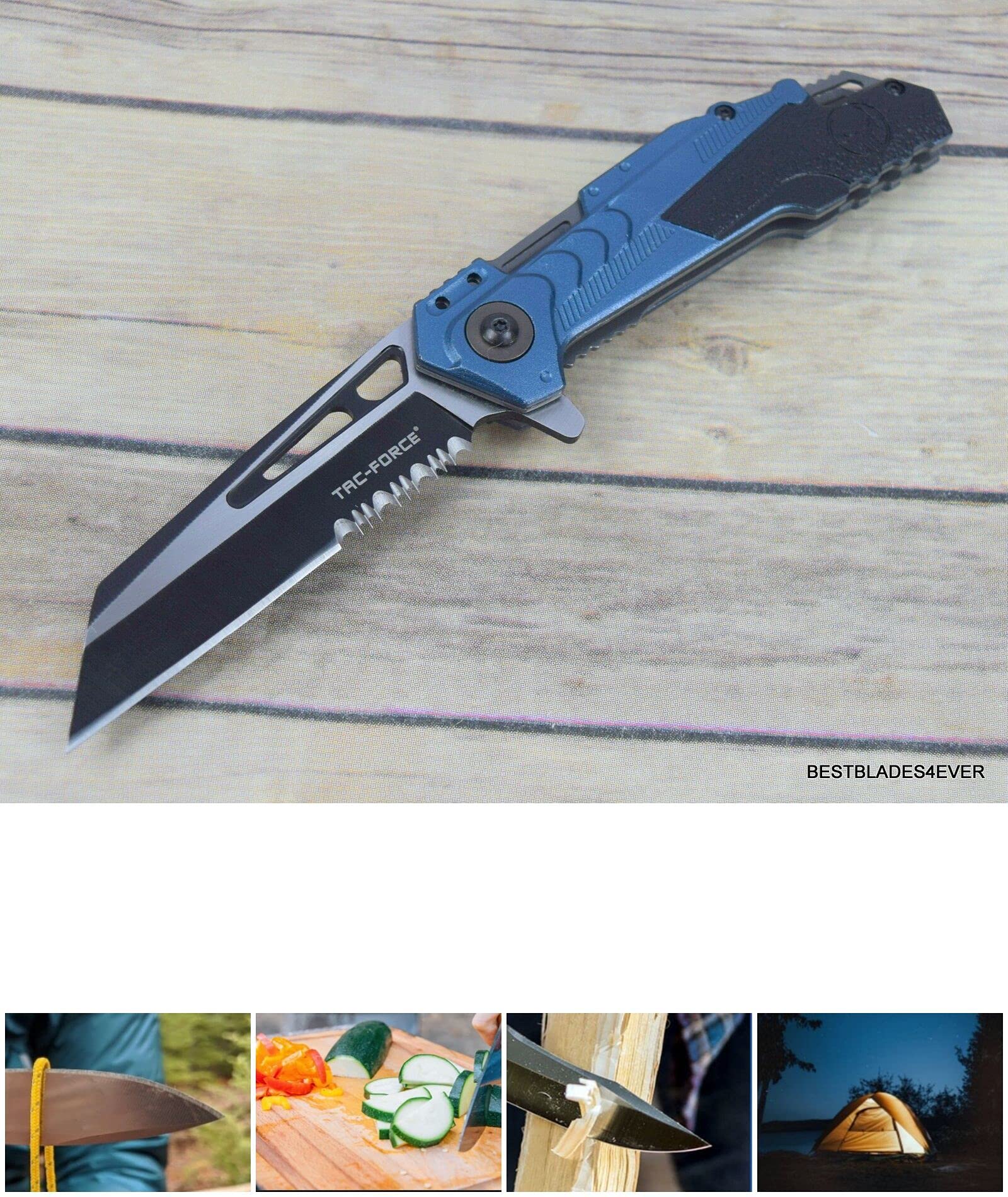 Tactical Open Folding Pocket Knife With Clip Outdoor Survival Hunting Knife for Camping by Survival Steel