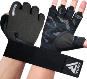 rdx weight lifting gloves, additional stretchable long wrist support, full palm grip, men women fitness hiit workout, bodybuilding powerlifting strength training cycling exercise home gym equipment