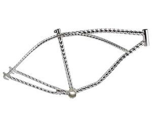 lowrider chrome 26" hexagon twisted beach cruiser bike frame. beach cruiser bicycle frame.