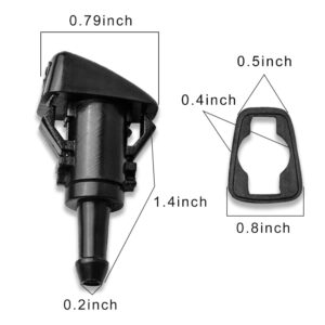 Gorniloxam Windshield Washer Nozzles, Replacement for Chrysler for Jeep for Dodge for Ram, Replaces OE: 5113049AA,4805742AB (Spray Jet Kit)(2PCS)