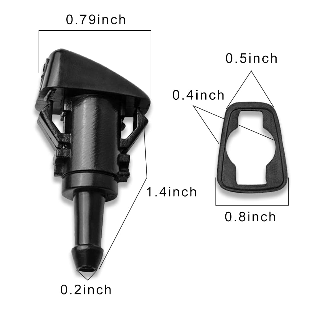 Gorniloxam Windshield Washer Nozzles, Replacement for Chrysler for Jeep for Dodge for Ram, Replaces OE: 5113049AA,4805742AB (Spray Jet Kit)(2PCS)